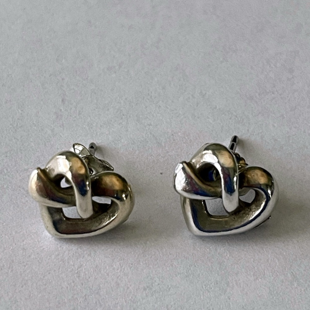 James Avery Sterling Heart Knot Stud Earrings - Retired/Rare